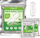 Vegan Boyut 0 Ayrılı Kapsüller Boş Pill Caps Plant Esaslı Clear (200 Caps+200 Bodies) Gluten Free, Non-GMO, Halal Onaylı Kit for Vegetarian DIY Your Own Supplements