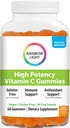 Ουράνιο τόξο φως υψηλής ισχύος Βιταμίνη C Gummies, συμπλήρωμα Gummy παρέχει αντιοξειδωτική και ανοσοποιητική υποστήριξη, με βιταμίνη C, Vegan και χωρίς γλουτένη, 60 Count
