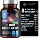 Kadınlar ve Erkekler için Premium Kan Circulation Supplement [8 Güçlü Herbs & Vitaminler] All Natural Blood Flow Supplement with Hawthorn, Butchers Broom and Cayenne Pepper, 90 Caps