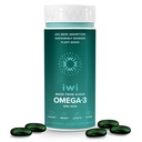Iwi Omega-3, 30 Softgels (30 σέρβις), Vegan Plant-based Algae Omega 3 με EPA + DHA, πλήρες συμπλήρωμα διατροφής υποστήριξης σώματος, Krill & Fish Oil Εναλλακτική, Δεν Fishy Επίγευση