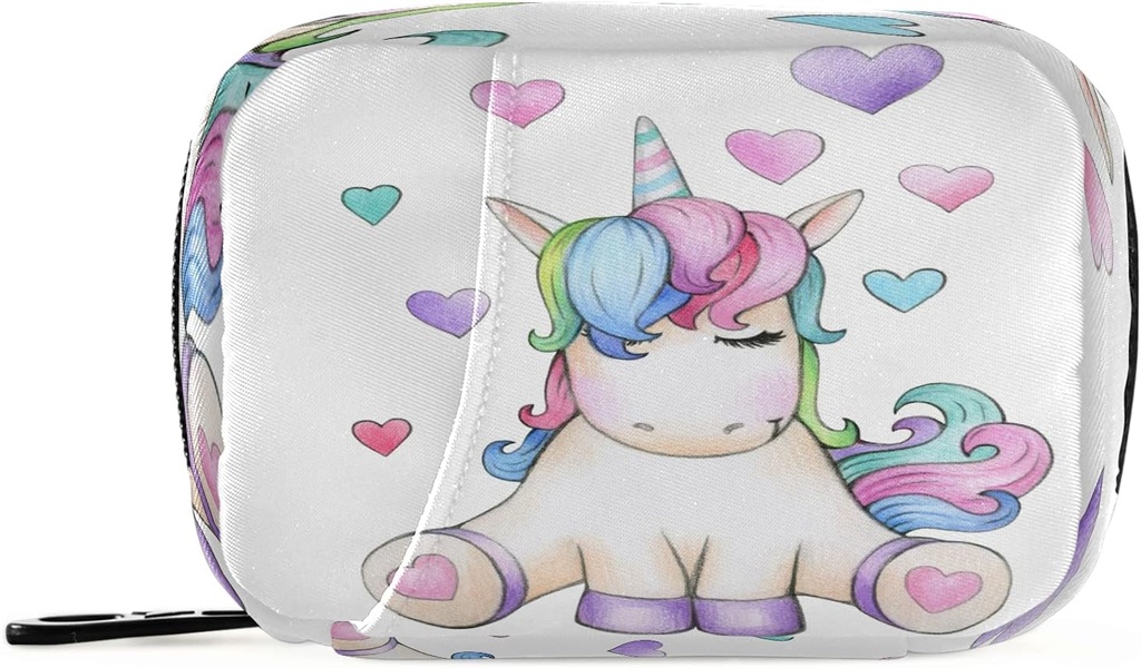 Fantasy Animal Unicorn Pill Box 7 Day Pill Case Travel Pill Organizer Bag with diamond Weekly Case Compact Boyut for Vitamin Supplement Sahibi