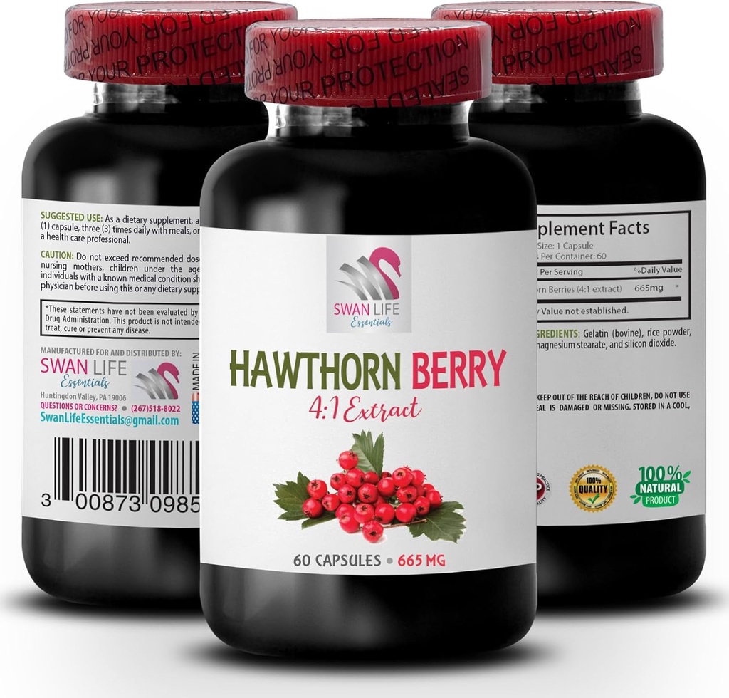 hawthorn meyve kapsülleri - HAWTHORN BERRIES EXTRACT - meyve alımı, vahşi meyve enerjisi, hawthorn meyve tenekesi, kadınlar için antioksidan takviyesi 1 Bot 60 Caps