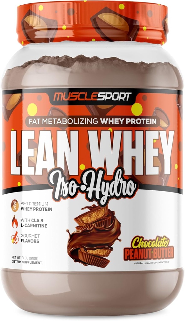 Kassport Lean Whey RevolutionTM Protein Toz - Whey proteini - Low Calorie, Low Carb, Low Fat, İnanılmaz Flavors - Scoop için 25g Protein (2LB, Peanut Butter)
