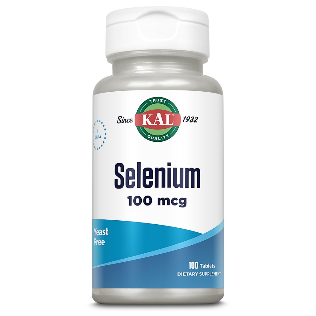 Kal 100 Mcg Selenium Yeast Free Tablets, 100 Count