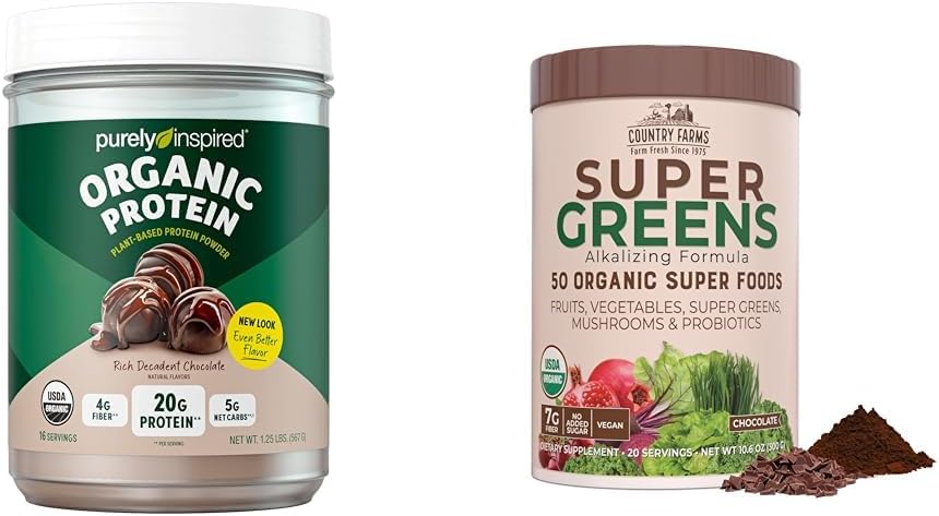 Tamamen Inspired Organik Protein Toz ve Ülke Çiftleri Süper Yeşiller İçilir Mix Sche (16+20 Hizmet)