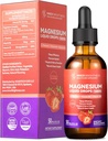Magnezyum Glycinate Liquid Drops with Citrate & Taurate, L-Theanine, D3, B6 - Supports Calm, Sleep, Muscle Relaxation, Leg Cramps & Energy, Sugar-Free Strawberry Flavor, 50mL