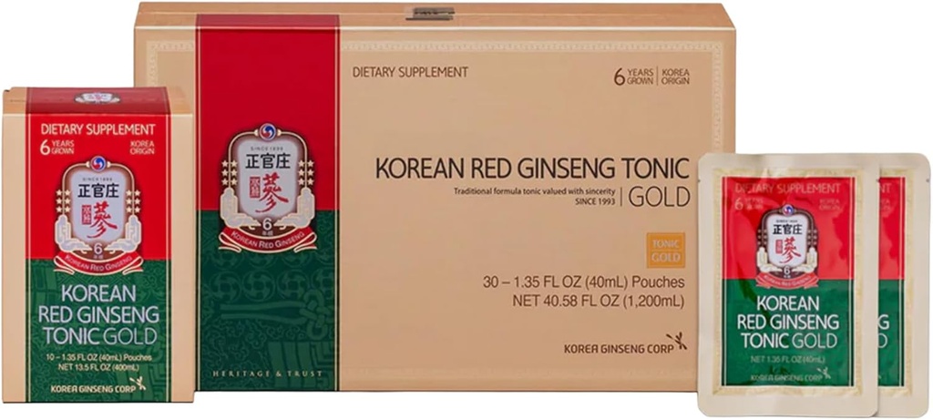Kore Red BTC Tonic Gold Asya Panax Ginseng Tonic- 30 Drink Pouches