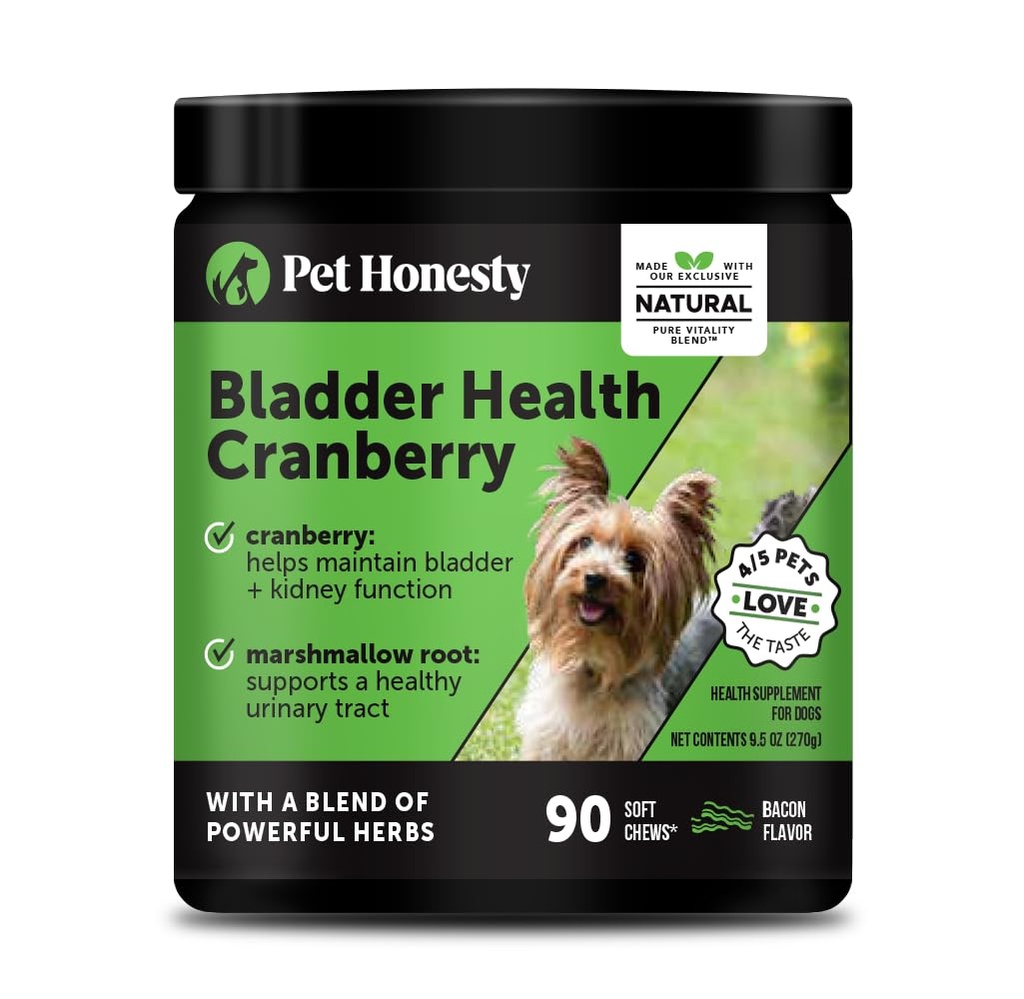 Cranberry Köpekler için Sağlık - Aktif Malzemeler - Cranberry & D-Mannose Dog Urinary Tract Health, Dog Bladder Support, & Kidney Support for Dogs (Bacon)