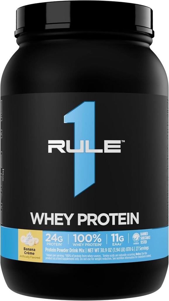 Kural 1 Whey proteini - All-Whey Kaynaklarından alınan 24g Fast-Acting Protein Doğal Occurring EAAs & BCAAs for Workout Recovery or Anytime Use (2 Pounds*, Banana Crème)
