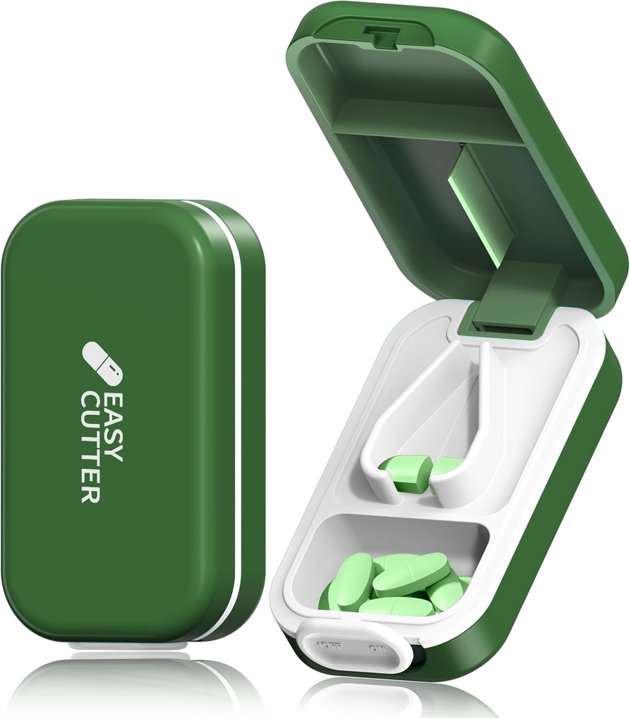 ABD'deki Küçük veya Büyük Pills &Tablet Vitaminleri Tasarımı için Pill & Safety Buckle Design Easy to Open.(Olive)