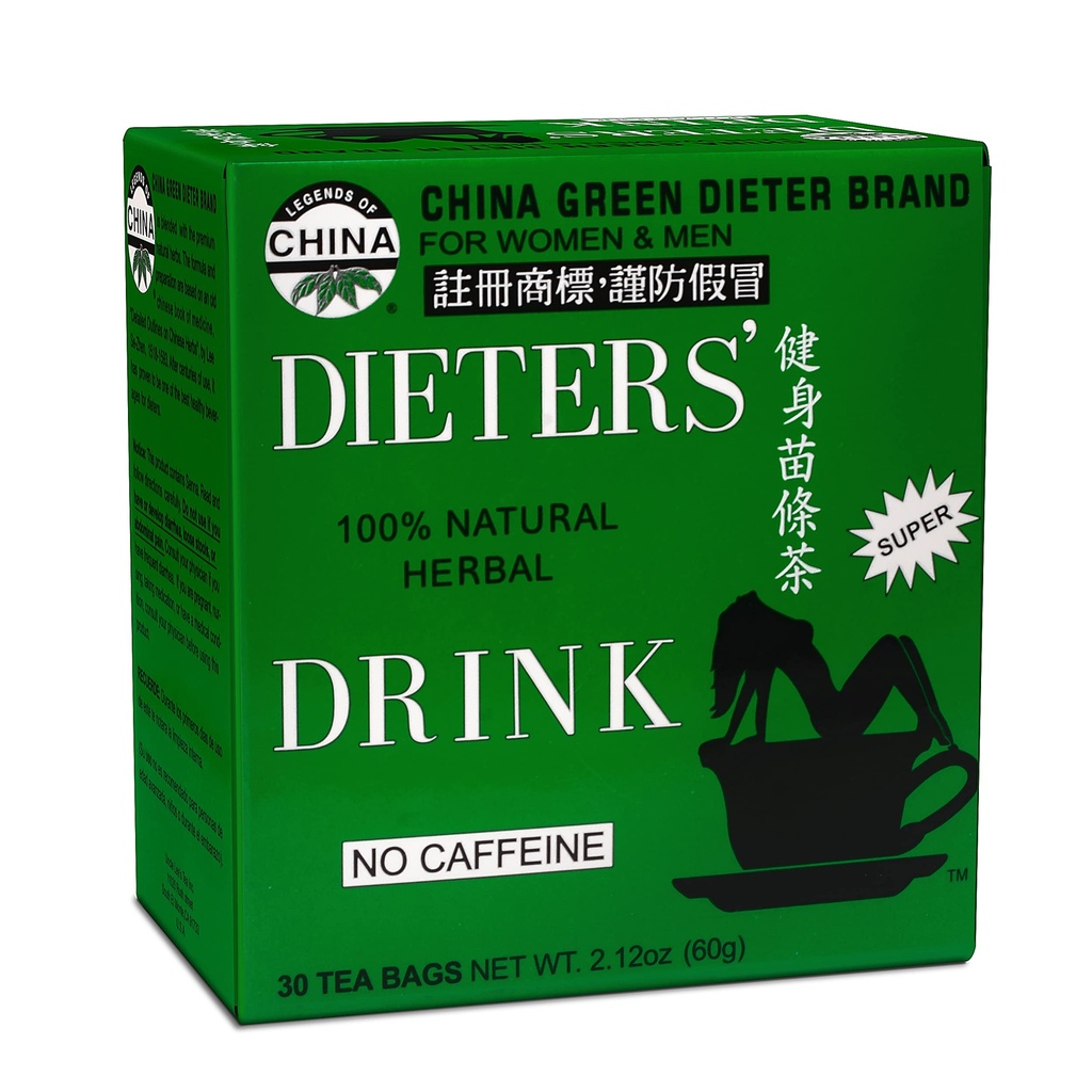 Τσάι του θείου Lee Κίνα Πράσινοι Dieters Τσάι Caffeine Δωρεάν, 2,12 Oz, 30 κόμης