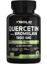 Quercetin + Bromelain 1,300 mg - Quercetin:% 95 - Yüksek Lisanslı ve Yüksek Lisanslı Biyo kullanılabilir Plus Bromelain 2,400 GDU /g - ABD'de Yap | 120 Caps