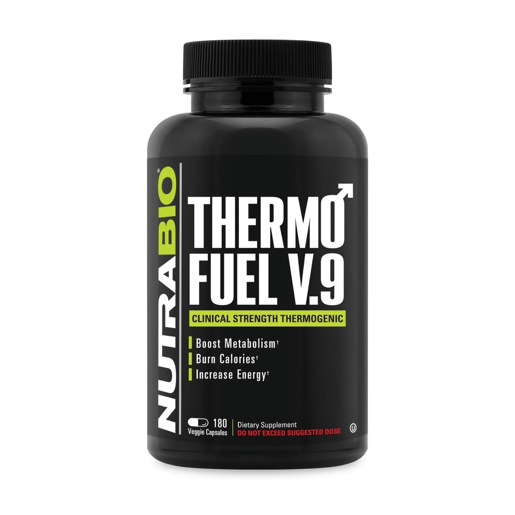 NutraBio ThermoFuel V.9 for Men and Women- Metabolism Branson and Appetite Suppressant-Thermojenik Fat Burner-180 Capsules