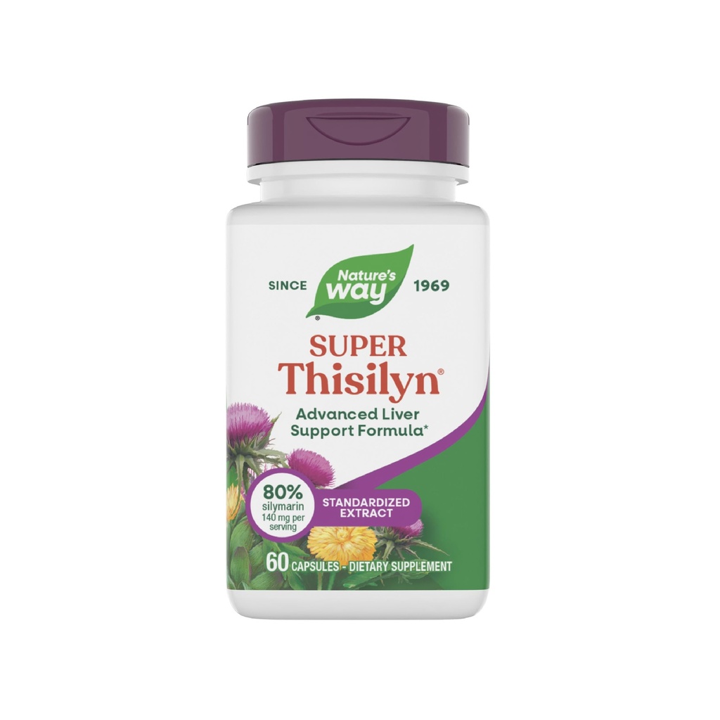 Ο τρόπος της φύσης Super Thisilyn Advanced Liver Support Formula*, Liver Function Support*, με εκχύλισμα γαϊδουράγκαθου γάλακτος, χωρίς γλουτένη, 60 κάψουλες (συσκευασία Μαΐου Vary)