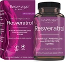 Rezerv Güzellik, Resveratrol 500 MG, Trans-Resveratrol Antioksit Kalp ve Hücre Sağlığı için Tamam, Sağlıklı Ağlama ve Immune Sistemi, Paleo, Keto (120 Capsules, 120 Hizmet)