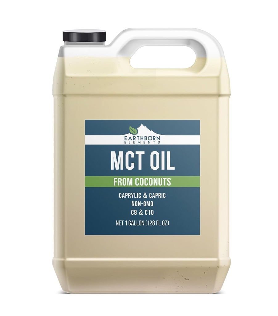 Earthborn Elements MCT Oil 1 Gallon, Pure & Undiled, Coconut Oil, Caprylic Triglyceride