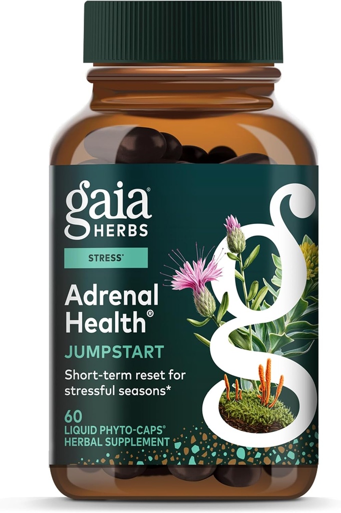 Gaia Herbs Jump Start - Βοηθά στη διατήρηση της υγιούς ενέργειας και τα επίπεδα στρες - με Cordyceps, Schisandra, Rhodiola, και Licorice - 60 Vegan Liquid Phyto-Capsules (30-Day Supply)