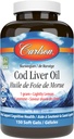 Carlson - Cod Liver Oil Gems, 460 mg Omega-3s + Vitamins A & D3, Wild-Caught Norveç Arctic Cod-Liver Oil, Sustainable Sourced Nordic Fish Oil Capsules, Lemon, 150 Soft Gels
