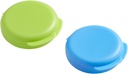 EZY DOSE Daily Round, Compact, Small, Discrete, Portable On-The-Go Pocket Eczanesi, Pill Box, Organize ve Vitamin Konteynerleri, Snap Shut Lids, Travel Friendly, Blue and Green, 2 Pack, BPA Free