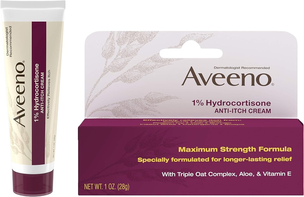 Aveeno% Hydrocortisone Anti Itch Cream, maksimum Güçlü
