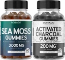 İrlanda Deniz Moss (90 Gummies) Raw Seamoss for Thyroid, Energy & Immune Support and Aktif Charcoal (60 Gummies) Sağlıklı Detox & Cleanse Desteği - Organik Piramit Shells'ten Formüle - ABD'de Made in USA