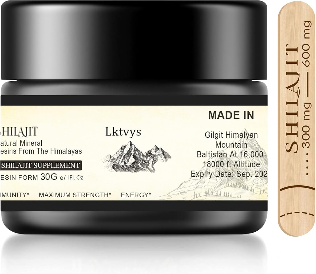 Shilajit Himalaya Organik, Shilajit Supplement, Shilajit Wear 85 Essential Micronutrients, Boosts Energy ve Immune Vitality, Pure Shilajit for Men and Women