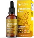 Dandelion Root Extract Drops 2000mg (Taraxacum officinale L.) Βότανο συμπλήρωμα Απορροφά καλύτερα από κάψουλες, 1 μήνας προμήθεια, 84 εξυπηρετούν, χωρίς αλκοόλ Βάμμα - 2 Oz, συσκευασία του 1