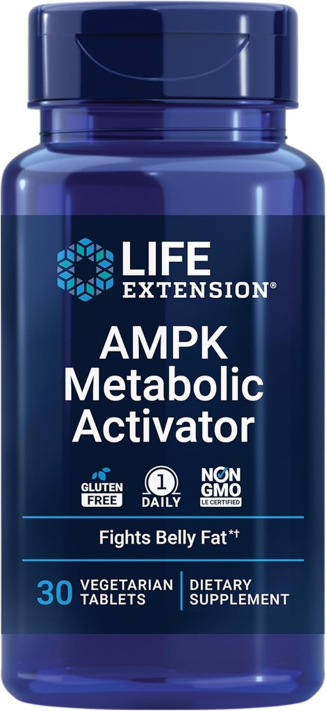 Life Extension AMPK Metabolic Activator*, Hesperidin, G. pentaphyllum, Fight spam Belly Fat, Target General Fat, Gluten-Free, Vegetarian, 1-Daily, Non-GMO, 30 Tablet