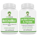 VitaMonk Energy & Focus Sche: MatchaMax Organik Japon Matcha Capsules Low Dose Caffeine ve Theanine
