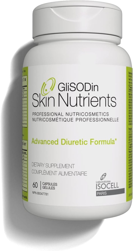 Glisodin Diuretic - Nutraceutical ενισχύει τη φυσική αποστράγγιση για να μειώσει το πρήξιμο που συνδέεται με τη διατήρηση υγρών - έχει ιδιότητες καθαρισμού Αυτό βοηθά στην εξάλειψη τοξινών - 60 κάψουλες