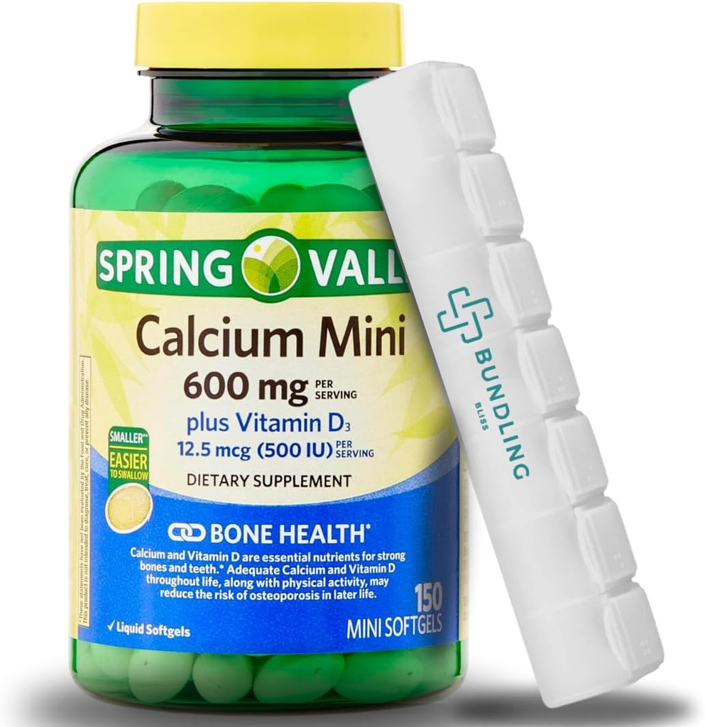 Vitamin D3, Minidis Pills, Diyet Tamam, 150 Mini Yumuşakgels (Includes Bundling Bliss Pill Organizer) - 1 Pack
