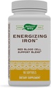 Nature's Way Energating Iron - Red Blood Cell Support* - 8 mg Iron, -200 mcg of Cyanocobalamin & Vitamin B12 in 2Softgel Servisi - Gluten Free - 90 Softgels
