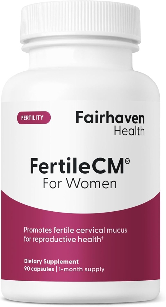 Fairhaven υγεία FertileCM Συμπλήρωμα γονιμότητας για γυναίκες, κάψουλες - Fertile Cervical Mucus, κύκλο ωορρηξίας, περιλαμβάνει L-αργινίνη, N- Acetyl-Cysteine, εκχύλισμα σπόρων σταφυλιών και βιταμίνη C - 90 κάψουλες