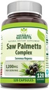Herbal Sırları Palmetto Kompleksi Tamamladı | 1200 Mg | 120 Capsules | Non-GMO | Gluten Free | Made in USA