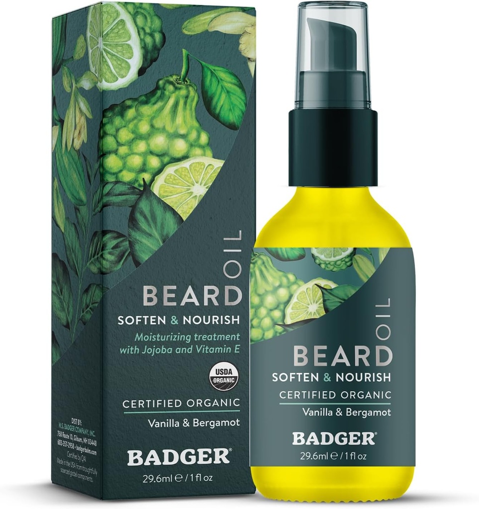Coverr Beard Oil, Babassu & Jojoba, sertifikalı Organik, Premium Ayıd Durumer, Uzun Ayılar için Ayılı Petrol, Yüz Saç Yağı, 1 fl oz Glass Şişe Şişe Şişe Şişe