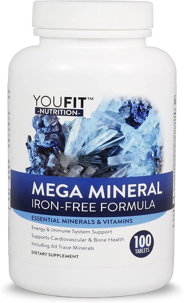Mega Minerals Supplement Tarafından Youfit Beslenme | Tüm 72 Trace Mineraller | Minerallerin Kaynağı ve Immune Health Support | Iron Free | All in One |1000 mguba 500 mg Magnezyum