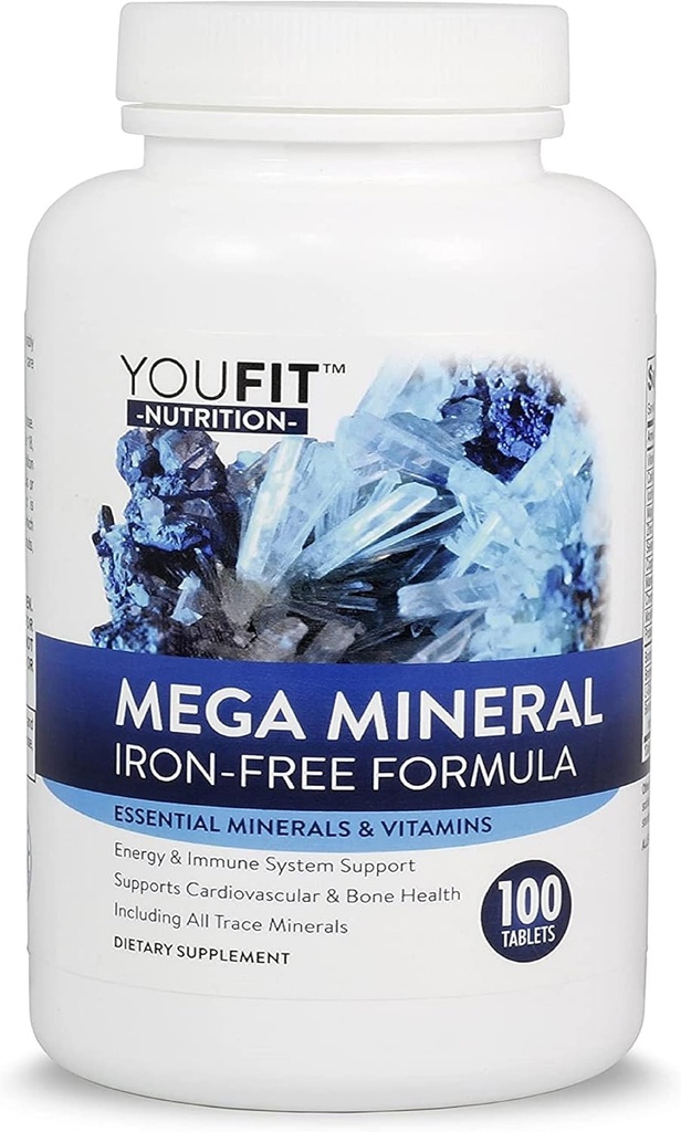 Mega Minerals Supplement Tarafından Youfit Beslenme | Tüm 72 Trace Mineraller | Minerallerin Kaynağı ve Immune Health Support | Iron Free | All in One |1000 mguba 500 mg Magnezyum