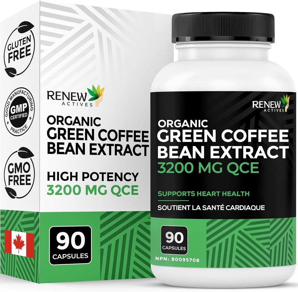 Renew Actives High Potency Green Coffee Bean Extract - Green Coffee Bean Extract'ı Antioksidan Faydaları için% 50 klorojenik asit ile hizmet eden 800 mg - 90 Vegan Capsules