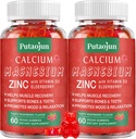 Yüksek Abhidroplastik Magnezyum çinko Gummies, Sugar Freeuba Magnezyum çinko Supplement with D3 | Bone & Teeth Strength | Muscle & Nerve Function | Vegan | Raspberry Flavor | 2 Pack