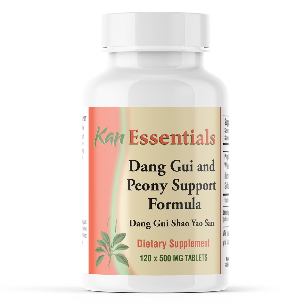 Kan Herb Essentials Dang Gui and Peony Support – Traditional Chinese Herbal Blend for Dogs and Cats to Support Skin Health, Digestion, Mood, and Fluid Balance, Herbal Supplement for Pets, 120 Tablets