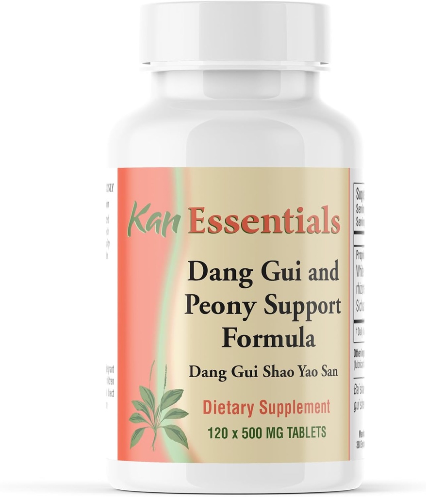 Kan Herb Essentials Dang Gui ve Peony Support - Geleneksel Çin Köpekler ve Kediler için Herbal Mix, Digestion, Mood ve Akışkanlar Dengesi, Hayvanlar için Herbal Supplement, 120 Tablet