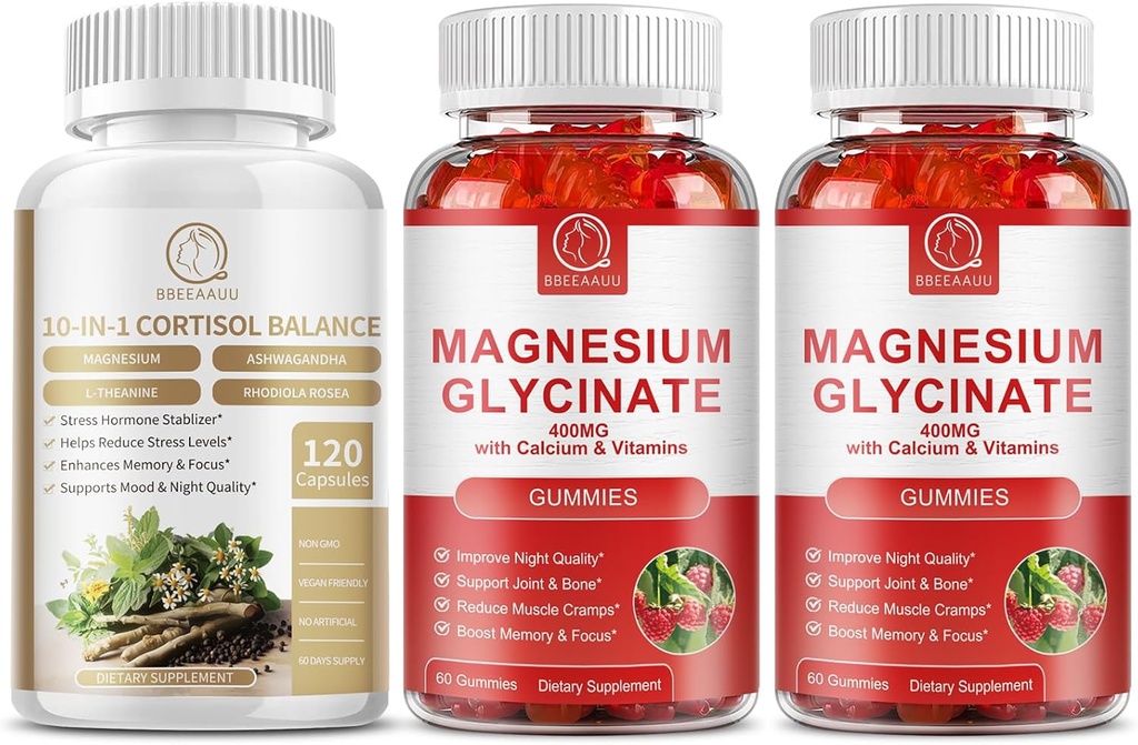 Cortisol Supplement Capsules ve Magnezyum Supplement Gummies