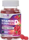 D3 Vitamini 5000 İ (125 mcg) - Triple Strength Bone ve Immune Support, D Gummy Diyetary Supplement, Nature's Berry D Vitamin Supplement, Raspberry Flavored, Non-GMO - 120 Gummies