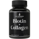 Biotin ve Collagen Supplement – 10.000mcg Biotin + Bovine Collagen for Thinning & Brittle Hair. Gelişmiş 2in-1 Vitamin Kompleksi. Kadınlar için Sağlık Saç Büyümesi, Erkekler