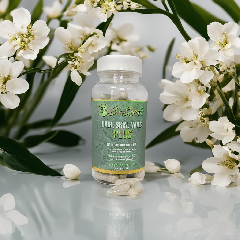S-Secrets Saç, Skin & Nails Vitamini - Saç, Skin & Nails | Biotin 5.000 mcg per Service | 30-Day Supply (60 Capsule)