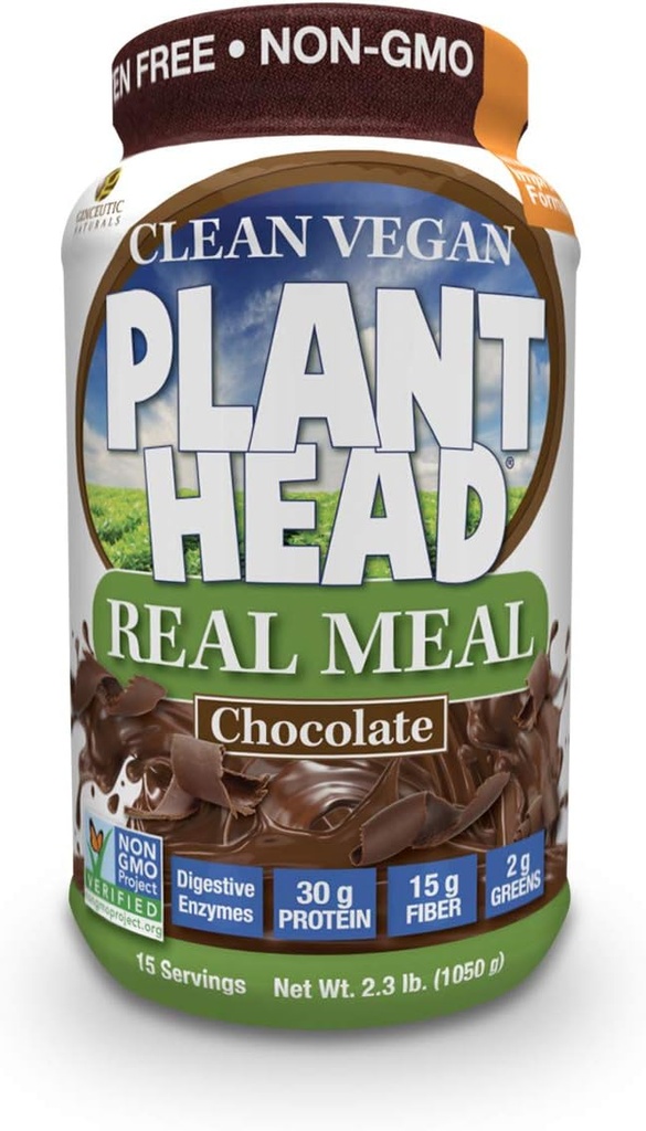 Genceutic Naturals Plant Head Real Meal Diyetary Supplement, Chocolate, 2.3 Pound
