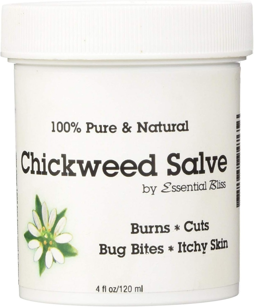 Chickweed Salve 4OZ *% 100 Saf * Tüm Doğal Organik Katkılar * Soothing Anti Itch Cream * Kuru Ciltten Yardım *