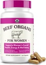 Kadınlar için sığır Organı Tamam - Beef Liver, Kidney, Heart ve Uterus Tound, Supports Women's General Energy and Health - Pasture Yeni Zelanda'da Yükseltildi - No Fillers veya Flow Agents - 120 Capsules
