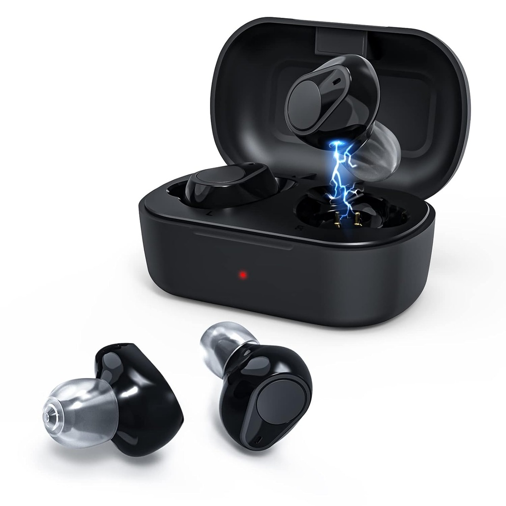 Device İşitme Aids for Seniors Yetişkinler with Gürültü Canceling, Dijital işitme Şarjlendiricileri şarj kutusu, Invisible ve Portable, Pair