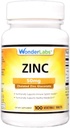 Wonder Laboratories Chelated Zinc Gluconate 50 mg - Υποστηρίζει το υγιές δέρμα, το ανοσοποιητικό σύστημα, την ανάπτυξη των κυττάρων και περισσότερα - 100 χορτοφαγικά δισκία